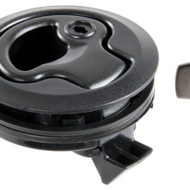 In nylon bianco, completo di squadretta in acciaio inox di battuta e 2 spessori da 2 mm cad.