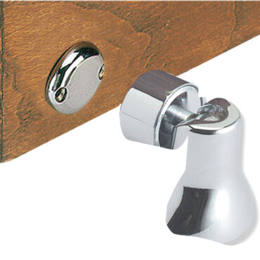 Chromed brass magnetic swivelling doorstop