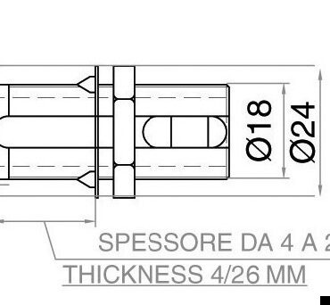 Chiusura universale che resta quasi a filo del pannello. E' adatta per cassetti e ante anche pesanti in quanto offre un ottimo appiglio. Fabbricato in acciaio inox + ottone cromato