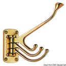 Chromed brass 4-hook coat hanger 81x39 mm