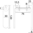 Nauta R handle polished AISI316 8 mm