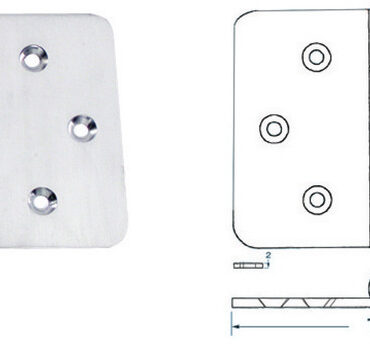 Maxi cerniere in acciaio inox AISI 316 lucidato a specchio, asse 8 mm.