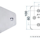 Maxi cerniere in acciaio inox AISI 316 lucidato a specchio, asse 8 mm.