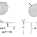 In acciaio inox lucidate a specchio, con fissaggio invisibile tramite prigionieri saldati da 4 mm e con smorzamento delle vibrazioni tramite asse centrale frenato.