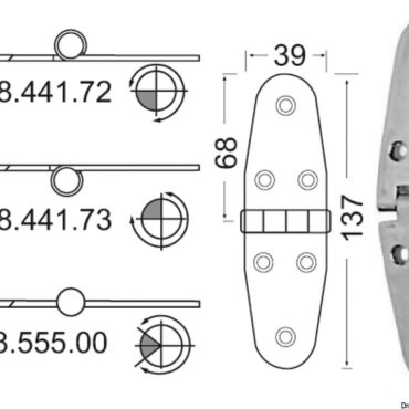 In acciaio inox, lucidate a specchio, con smorzamento delle vibrazioni tramite asse centrale frenato.