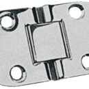 Iin acciaio inox lucidate a specchio, completamente a filo per ribaltine tavoli. Munite di blocchetto centrale microfuso.