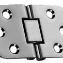 In acciaio inox lucidate a specchio, completamente a filo per ribaltine tavoli. Munite di blocchetto centrale microfuso.