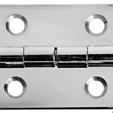 Cerniere rettangolari in acciaio inox lucidate a specchio.