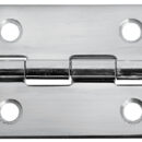 Cerniere rettangolari in acciaio inox lucidate a specchio.