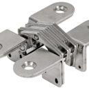 Cerniere per porte ad incasso apertura 180°. Finitura satinata.