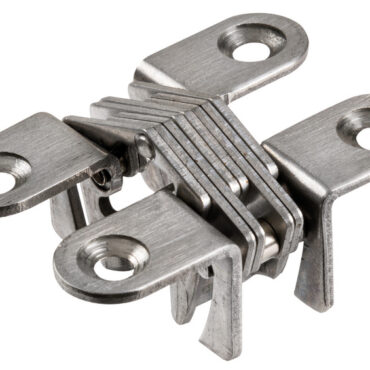 Cerniere per porte ad incasso apertura 180°. Finitura satinata.