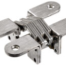 Cerniere per porte ad incasso apertura 180°. Finitura satinata.