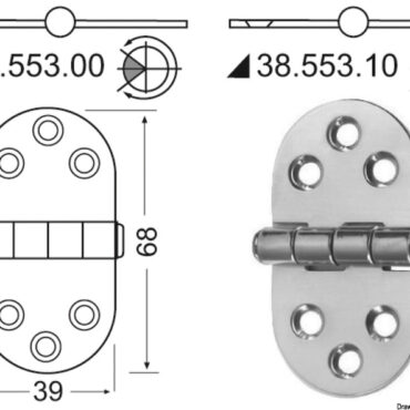 In acciaio inox, lucidate a specchio, con smorzamento delle vibrazioni tramite asse centrale frenato.