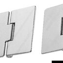 In ottone cromato senza viti con fissaggio da sotto tramite prigionieri.