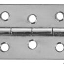 Cerniere rettangolari in acciaio inox lucidate a specchio.