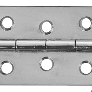 Cerniere rettangolari in acciaio inox lucidate a specchio.