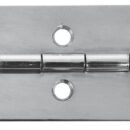 Cerniere rettangolari in acciaio inox lucidate a specchio.