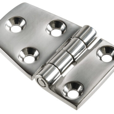 Cerniere in acciaio inox AISI 316 fuse e lucidate a specchio. Robuste, con finitura curata.