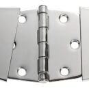 In acciaio inox, lucidate a specchio. Fissaggio istantaneo tramite autoadesivo e con smorzamento delle vibrazioni tramite asse centrale frenato.