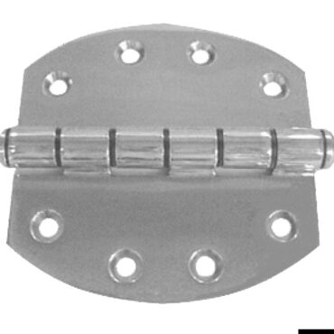 In acciaio inox AISI 316 lucidato a specchio. Grande robustezza. Inserti anti-frizione in nylon nel nodo.