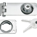 In acciaio inox lucidato, completa di serratura con chiave.