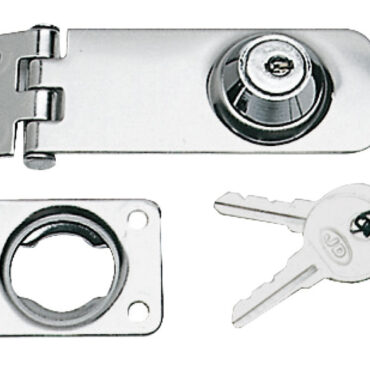 In acciaio inox lucidato, completa di serratura con chiave.