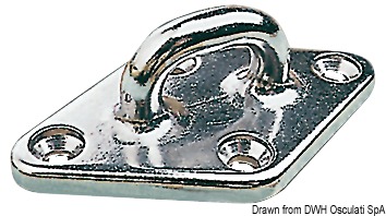 In acciaio inox AISI 316 fuso e lucidato a specchio, viene fissato con 4 viti. Utilizzabile come presa di forza in coperta o per impegni gravosi.