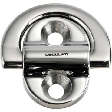 Pad-eyes lucidati a specchio, anello “full forge” forgiato per garantire la massima resistenza meccanica. Completo di gomma antivibrante. Confezionato in scatola espositiva riciclabile con dichiarazione di carico di rottura. Foratura con lo stesso interasse di Wichard di pari dimensioni.