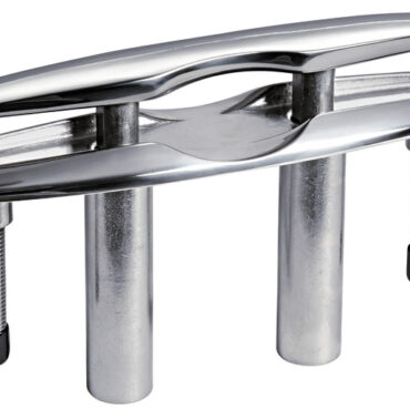 In acciaio inox AISI 316 lucidato a specchio.