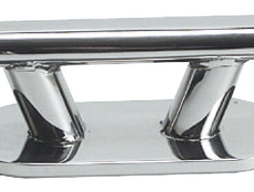 In acciaio inox AISI 316 lucidato a specchio, fissaggio con 2 prigionieri.