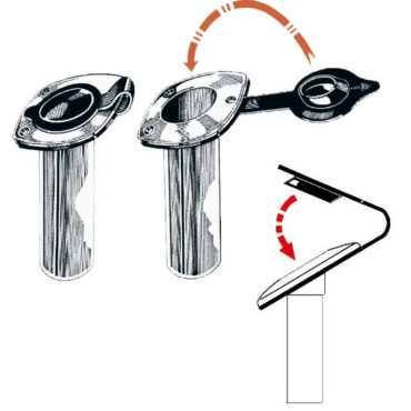 In PVC morbido per portacanne ad incasso. Adatto a 41.168.01 ed a tutti i portacanne similari.