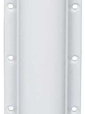 In plastica bianca, fissaggio con 6 viti.
