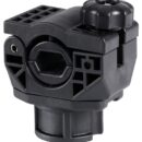 Rotazione orizzontale 360° e verticale 90° con sistema di innesto nella base a scatto.Blocco della canna con ghiera rotante.