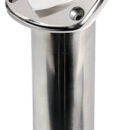 Microfusi in acciaio inox AISI 316 e lucidato a specchio. Nuova flangia ovale di grande impatto estetico. Cappuccio di chiusura stagno in santoprene bianco incluso.Raccordo di scarico acqua in PVC.