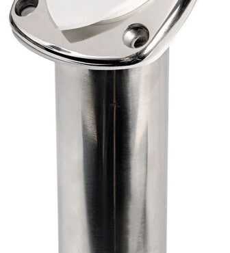 Microfusi in acciaio inox AISI 316 e lucidato a specchio. Nuova flangia ovale di grande impatto estetico. Cappuccio di chiusura stagno in santoprene bianco incluso.Raccordo di scarico acqua in PVC.