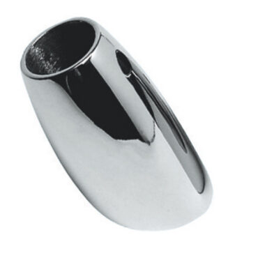 In acciaio inox AISI 316 lucidato a specchio, fissaggio con un prigioniero 8 mm.