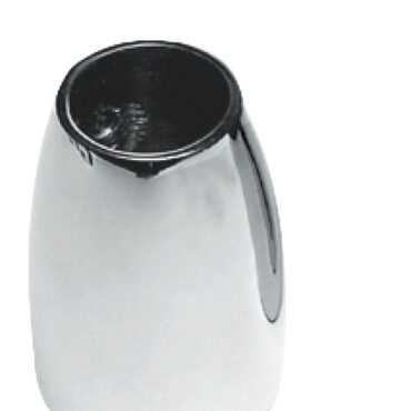 In acciaio inox AISI 316 lucidato a specchio, fissaggio con un prigioniero 8 mm.