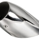 In acciaio inox AISI 316 lucidato a specchio, fissaggio con un prigioniero 8 mm.