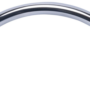 In acciaio inox lucidato a specchio sezione 25,4x18,8 mm, fissaggio con 2 prigionieri Ø 8 mm.