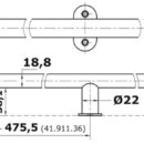 In acciaio inox lucidato a specchio, sezione19x25 mm, fissaggio esterno con viti.