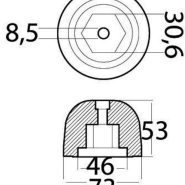 Aluminium spare anode orig. ref. 501180
