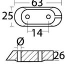 Aluminium bridge anode for Yamaha 4/70 HP