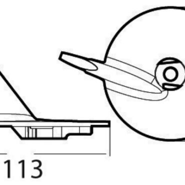 Zinc fin anode Suzuki DF60/140 with bores