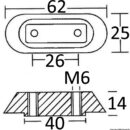 Aluminium plate anode 10/50 HP