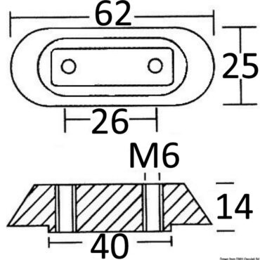 Zinc plate anode 10/50 HP