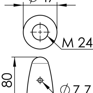 Zinc ogive for propeller Ø 35/40 mm