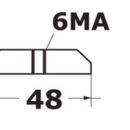 Piastrina con inserto filettato 6 MA, 48x18 mm.