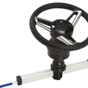 Sistemi di guida rettilinei per montaggio con tilt. Da completarsi con gruppo alberino G87 (45.087.00). - Angolo totale di regolazione di 48° su cinque posizioni differenti;- Il sistema di inclinazione elimina inutili movimenti dietro al cruscotto;- Estremità del monocavo in acciaio inossidabile;- Alberino standard da 3/4” in acciaio inox;- La versione ZT è realizzata in modo da evitare la “reversibilità” della manovra, impedendo il ritorno del volante, mantenendo la direzione di guida;- I sistemi di guida TM87O non devono essere applicati su imbarcazioni equipaggiate con motorizzazioni che superano le potenze massime installabili stabilite dal cantiere;- Conforme alle normative ISO 8848 e ABYC P17.