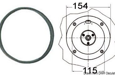 Flange f.hydraulic steering gear Ultraflex round
