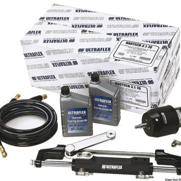 Kit contenente:- pompa UP25F / UP28F;- cilindro bilanciato UC128;- 2 tubi flessibili da 9 m accorciabili (1 raccordo svitabile);- 2 litri olio idraulico.